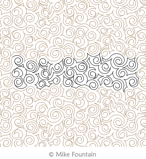 Barnacles by Mike Fountain. This image demonstrates how this computerized pattern will stitch out once loaded on your robotic quilting system. A full page pdf is included with the design download.