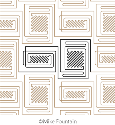 Grid Iron 2 by Mike Fountain. This image demonstrates how this computerized pattern will stitch out once loaded on your robotic quilting system. A full page pdf is included with the design download.