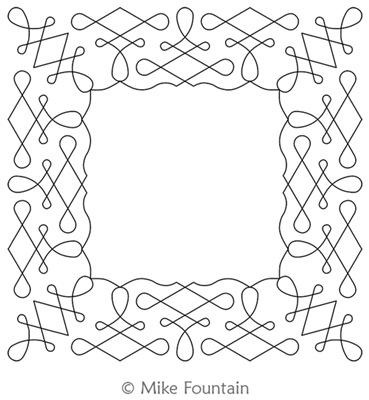 Lace 1 Frame by Mike Fountain. This image demonstrates how this computerized pattern will stitch out once loaded on your robotic quilting system. A full page pdf is included with the design download.
