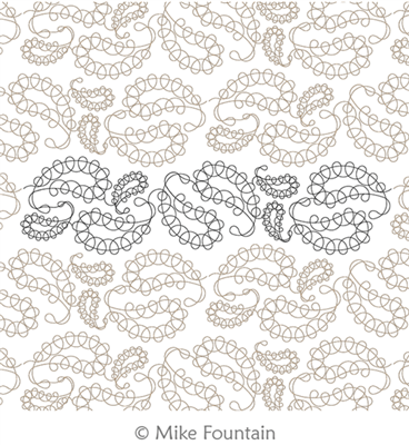 Paisley Party by Mike Fountain. This image demonstrates how this computerized pattern will stitch out once loaded on your robotic quilting system. A full page pdf is included with the design download.