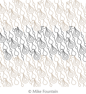 Rain by Mike Fountain. This image demonstrates how this computerized pattern will stitch out once loaded on your robotic quilting system. A full page pdf is included with the design download.