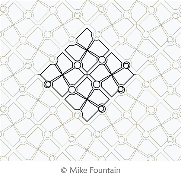 Tinker MF by Mike Fountain. This image demonstrates how this computerized pattern will stitch out once loaded on your robotic quilting system. A full page pdf is included with the design download.