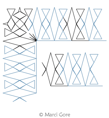 Digital Quilting Design Sudan Border and Corner by Marci Gore.