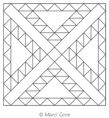 Zambia Block by Marci Gore. This image demonstrates how this computerized pattern will stitch out once loaded on your robotic quilting system. A full page pdf is included with the design download.