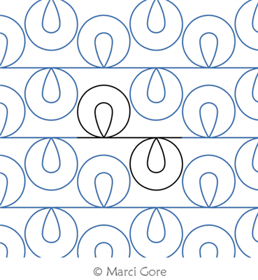 Loopty Do E2E by Marci Gore. This image demonstrates how this computerized pattern will stitch out once loaded on your robotic quilting system. A full page pdf is included with the design download.