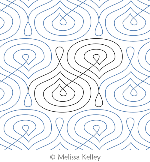 Akash by Melissa Kelley. This image demonstrates how this computerized pattern will stitch out once loaded on your robotic quilting system. A full page pdf is included with the design download.