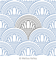 Ananda Clam Bouquet by Melissa Kelley. This image demonstrates how this computerized pattern will stitch out once loaded on your robotic quilting system. A full page pdf is included with the design download.