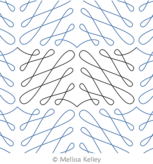 Bonnie by Melissa Kelley. This image demonstrates how this computerized pattern will stitch out once loaded on your robotic quilting system. A full page pdf is included with the design download.