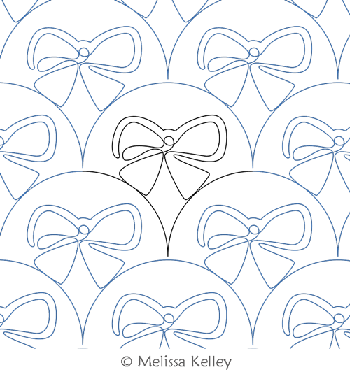 Bow Clams by Melissa Kelley. This image demonstrates how this computerized pattern will stitch out once loaded on your robotic quilting system. A full page pdf is included with the design download.