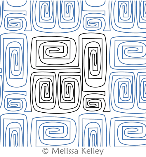 Boxy by Melissa Kelley. This image demonstrates how this computerized pattern will stitch out once loaded on your robotic quilting system. A full page pdf is included with the design download.