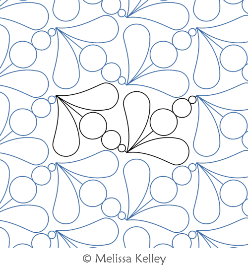 Bubble Branch by Melissa Kelley. This image demonstrates how this computerized pattern will stitch out once loaded on your robotic quilting system. A full page pdf is included with the design download.