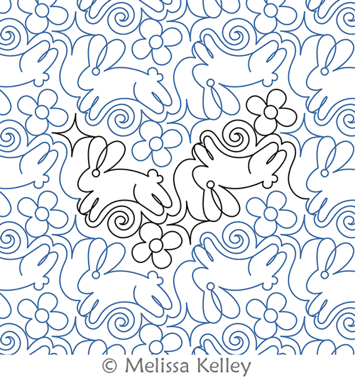 Bunny Foo Foo by Melissa Kelley. This image demonstrates how this computerized pattern will stitch out once loaded on your robotic quilting system. A full page pdf is included with the design download.