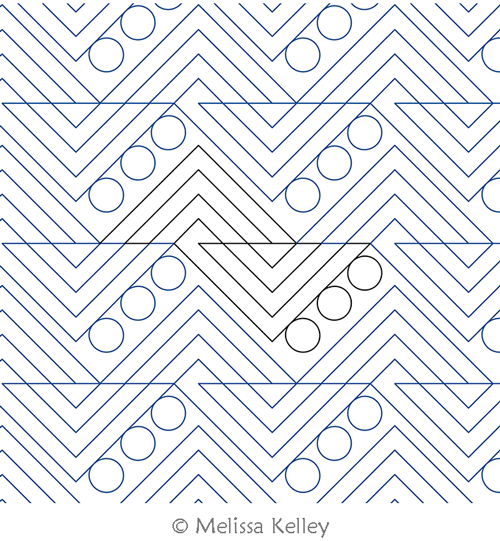 Cinema by Melissa Kelley. This image demonstrates how this computerized pattern will stitch out once loaded on your robotic quilting system. A full page pdf is included with the design download.