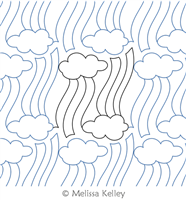 Cloud Slide by Melissa Kelley. This image demonstrates how this computerized pattern will stitch out once loaded on your robotic quilting system. A full page pdf is included with the design download.