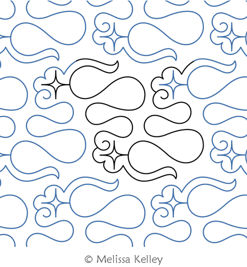 Cream Ice by Melissa Kelley. This image demonstrates how this computerized pattern will stitch out once loaded on your robotic quilting system. A full page pdf is included with the design download.