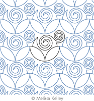 Double Swirl Pod by Melissa Kelley. This image demonstrates how this computerized pattern will stitch out once loaded on your robotic quilting system. A full page pdf is included with the design download.