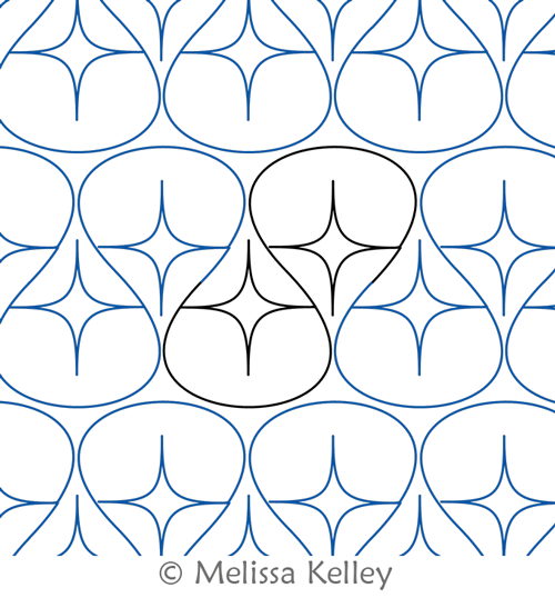 Easy Sparkle by Melissa Kelley. This image demonstrates how this computerized pattern will stitch out once loaded on your robotic quilting system. A full page pdf is included with the design download.