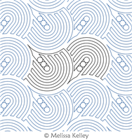 Echoed Clam Jam by Melissa Kelley. This image demonstrates how this computerized pattern will stitch out once loaded on your robotic quilting system. A full page pdf is included with the design download.