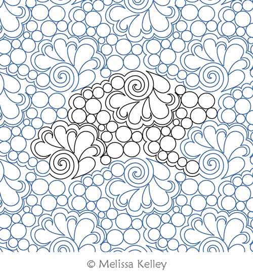 Fancy Pebbles by Melissa Kelley. This image demonstrates how this computerized pattern will stitch out once loaded on your robotic quilting system. A full page pdf is included with the design download.
