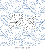 Feather Clam Jam by Melissa Kelley. This image demonstrates how this computerized pattern will stitch out once loaded on your robotic quilting system. A full page pdf is included with the design download.