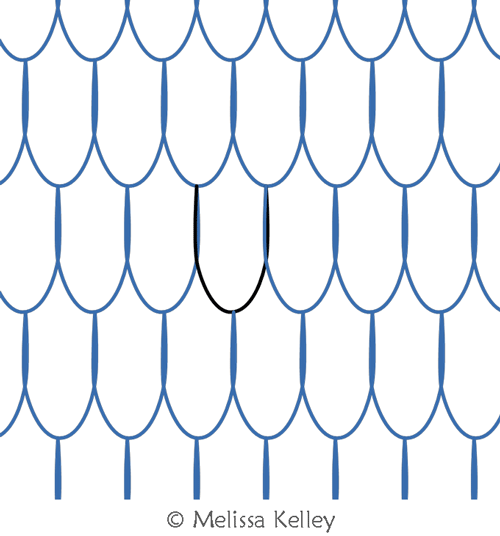 Feather Texture by Melissa Kelley. This image demonstrates how this computerized pattern will stitch out once loaded on your robotic quilting system. A full page pdf is included with the design download.