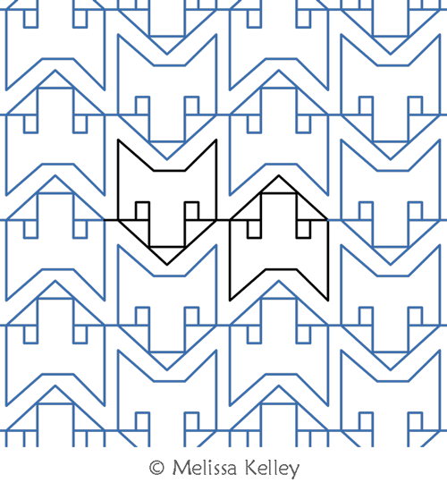 Foxy MK by Melissa Kelley. This image demonstrates how this computerized pattern will stitch out once loaded on your robotic quilting system. A full page pdf is included with the design download.