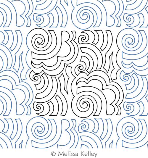 Freemotion 3 by Melissa Kelley. This image demonstrates how this computerized pattern will stitch out once loaded on your robotic quilting system. A full page pdf is included with the design download.