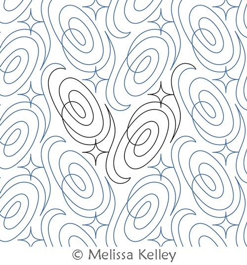 Galaxy by Melissa Kelley. This image demonstrates how this computerized pattern will stitch out once loaded on your robotic quilting system. A full page pdf is included with the design download.