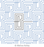 Geo Maze by Melissa Kelley. This image demonstrates how this computerized pattern will stitch out once loaded on your robotic quilting system. A full page pdf is included with the design download.