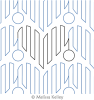 Graphic Hearts by Melissa Kelley. This image demonstrates how this computerized pattern will stitch out once loaded on your robotic quilting system. A full page pdf is included with the design download.