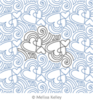 Heart Song by Melissa Kelley. This image demonstrates how this computerized pattern will stitch out once loaded on your robotic quilting system. A full page pdf is included with the design download.