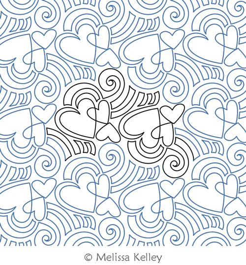 Heart Song by Melissa Kelley. This image demonstrates how this computerized pattern will stitch out once loaded on your robotic quilting system. A full page pdf is included with the design download.