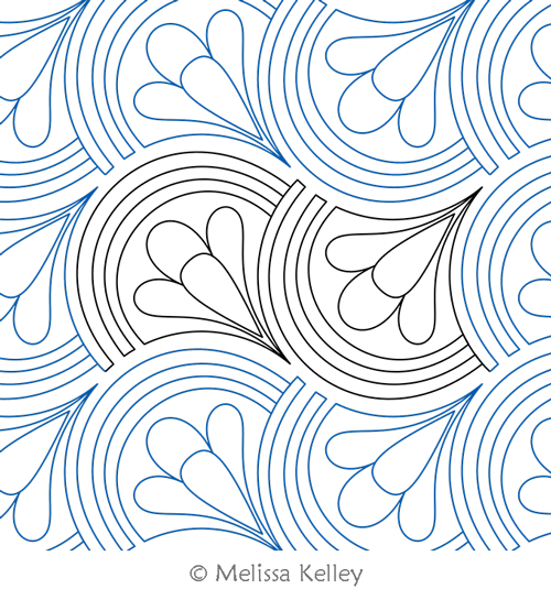 Home Grown by Melissa Kelley. This image demonstrates how this computerized pattern will stitch out once loaded on your robotic quilting system. A full page pdf is included with the design download.