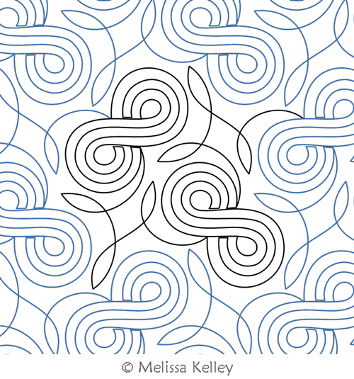 Infinity 2  by Melissa Kelley. This image demonstrates how this computerized pattern will stitch out once loaded on your robotic quilting system. A full page pdf is included with the design download.