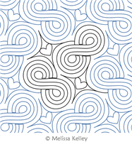Infinity Hearts  by Melissa Kelley. This image demonstrates how this computerized pattern will stitch out once loaded on your robotic quilting system. A full page pdf is included with the design download.