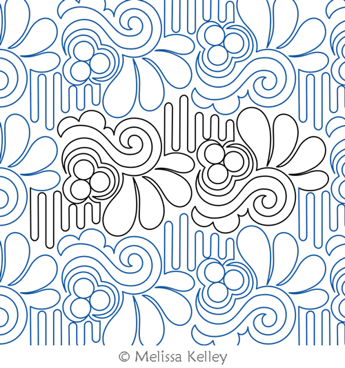 Inorganic by Melissa Kelley. This image demonstrates how this computerized pattern will stitch out once loaded on your robotic quilting system. A full page pdf is included with the design download.