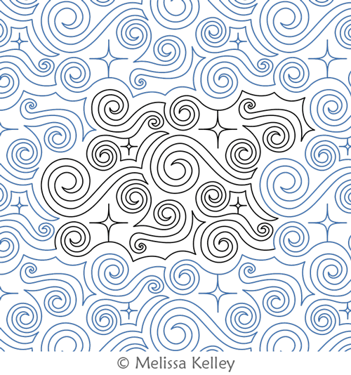 Interstellar by Melissa Kelley. This image demonstrates how this computerized pattern will stitch out once loaded on your robotic quilting system. A full page pdf is included with the design download.