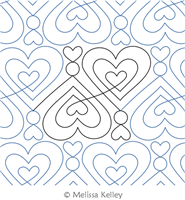 Love Me  by Melissa Kelley. This image demonstrates how this computerized pattern will stitch out once loaded on your robotic quilting system. A full page pdf is included with the design download.