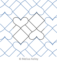 Love On Point by Melissa Kelley. This image demonstrates how this computerized pattern will stitch out once loaded on your robotic quilting system. A full page pdf is included with the design download.