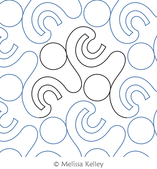 Macaroni MK by Melissa Kelley. This image demonstrates how this computerized pattern will stitch out once loaded on your robotic quilting system. A full page pdf is included with the design download.