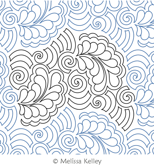 Modern Tradish by Melissa Kelley. This image demonstrates how this computerized pattern will stitch out once loaded on your robotic quilting system. A full page pdf is included with the design download.