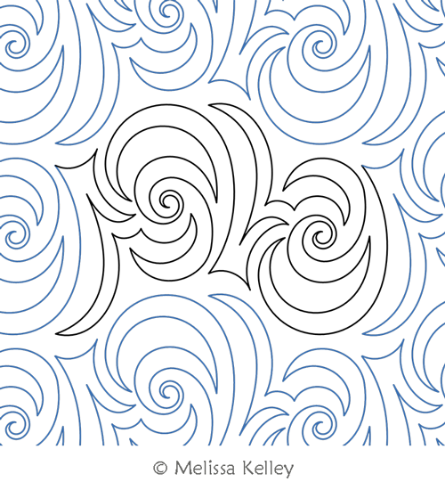 Nautilus MK  by Melissa Kelley. This image demonstrates how this computerized pattern will stitch out once loaded on your robotic quilting system. A full page pdf is included with the design download.