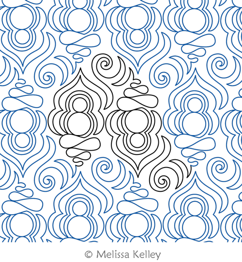 Old Fashioned by Melissa Kelley. This image demonstrates how this computerized pattern will stitch out once loaded on your robotic quilting system. A full page pdf is included with the design download.