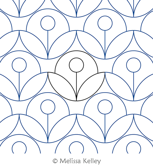 Pea Pod by Melissa Kelley. This image demonstrates how this computerized pattern will stitch out once loaded on your robotic quilting system. A full page pdf is included with the design download.