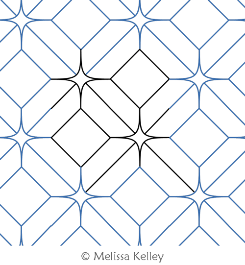 Plaid Stars by Melissa Kelley. This image demonstrates how this computerized pattern will stitch out once loaded on your robotic quilting system. A full page pdf is included with the design download.