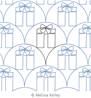 Present Clams by Melissa Kelley. This image demonstrates how this computerized pattern will stitch out once loaded on your robotic quilting system. A full page pdf is included with the design download.