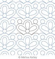 Pressed Flowers by Melissa Kelley. This image demonstrates how this computerized pattern will stitch out once loaded on your robotic quilting system. A full page pdf is included with the design download.