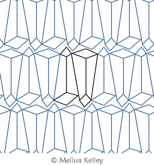 Quartz by Melissa Kelley. This image demonstrates how this computerized pattern will stitch out once loaded on your robotic quilting system. A full page pdf is included with the design download.