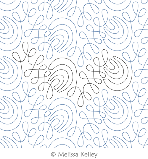 Rainbow Loops by Melissa Kelley. This image demonstrates how this computerized pattern will stitch out once loaded on your robotic quilting system. A full page pdf is included with the design download.