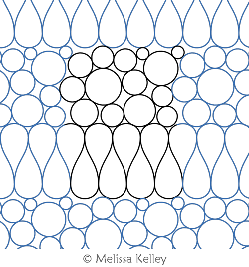 Ribbon Pathway by Melissa Kelley. This image demonstrates how this computerized pattern will stitch out once loaded on your robotic quilting system. A full page pdf is included with the design download.